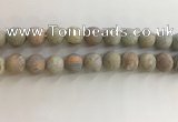 CNS710 15.5 inches 12mm round matte serpentine jasper beads