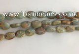 CNS724 15.5 inches 10*14mm oval serpentine jasper beads wholesale