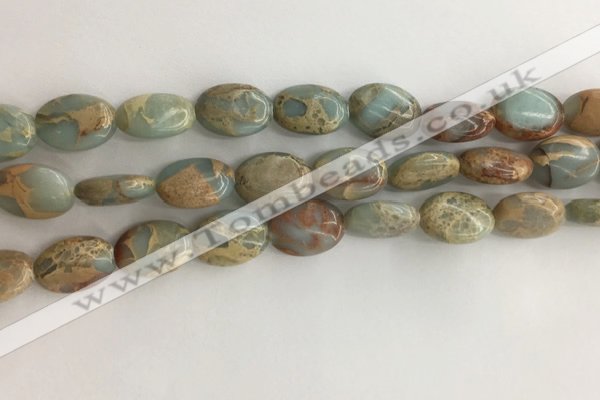 CNS724 15.5 inches 10*14mm oval serpentine jasper beads wholesale