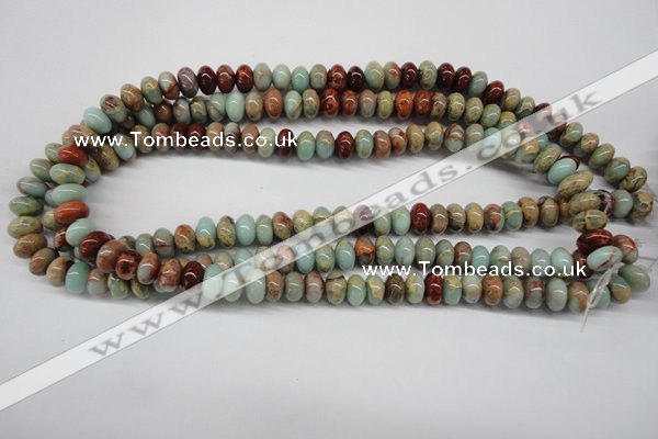 CNS73 15.5 inches 6*10mm rondelle natural serpentine jasper beads