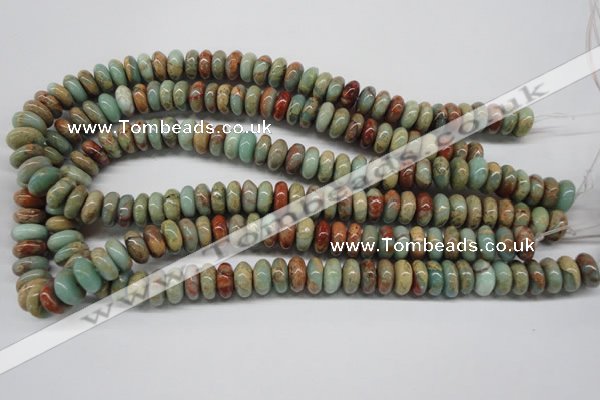 CNS74 15.5 inches 6*12mm rondelle natural serpentine jasper beads