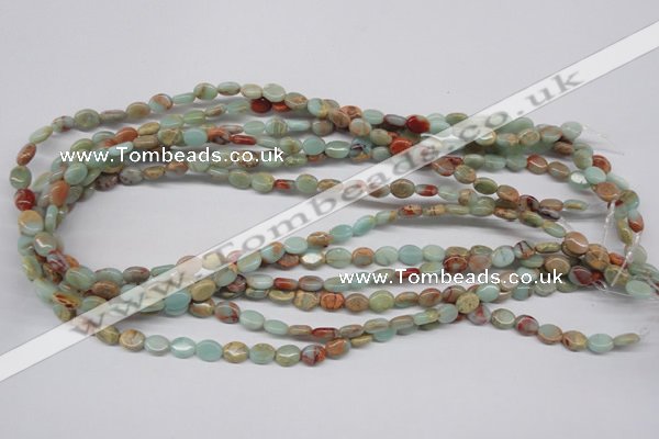 CNS89 15.5 inches 6*8mm oval natural serpentine jasper beads