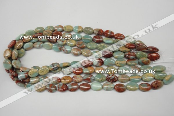 CNS90 15.5 inches 10*14mm oval natural serpentine jasper beads