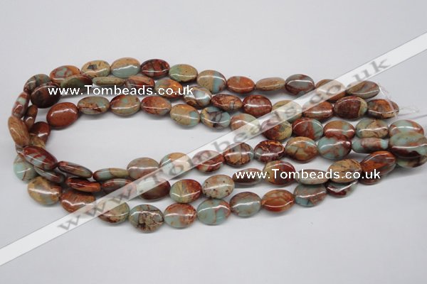 CNS91 15.5 inches 12*16mm oval natural serpentine jasper beads