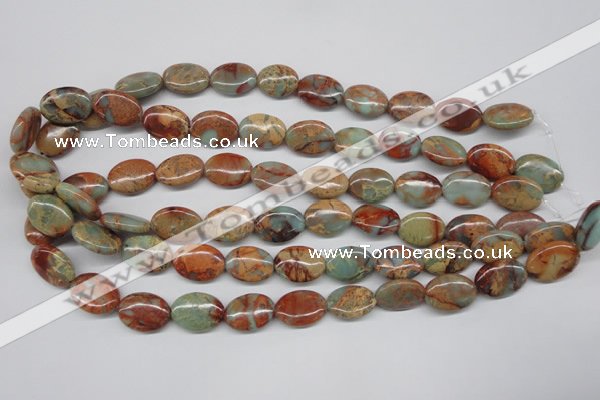 CNS92 15.5 inches 13*18mm oval natural serpentine jasper beads