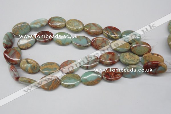CNS94 15.5 inches 18*25mm oval natural serpentine jasper beads