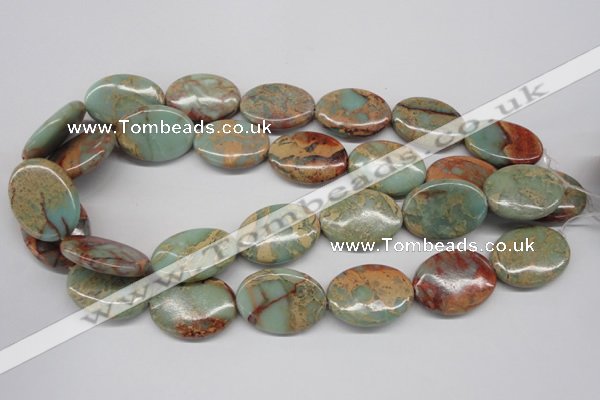 CNS96 15.5 inches 22*30mm oval natural serpentine jasper beads