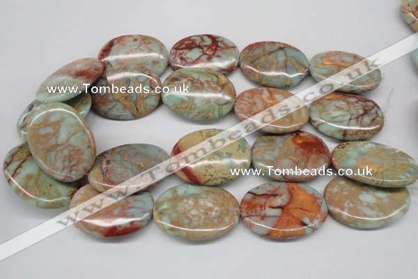 CNS97 15.5 inches 30*40mm oval natural serpentine jasper beads