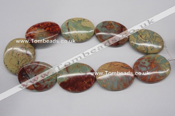 CNS98 15.5 inches 35*45mm oval natural serpentine jasper beads