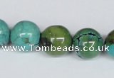 CNT06 16 inches 14mm round natural turquoise beads wholesale