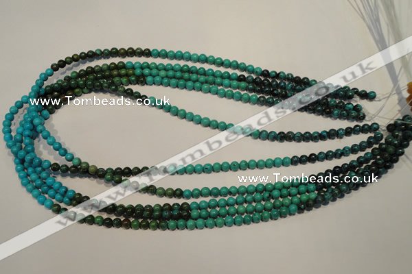 CNT101 15.5 inches 4mm round natural turquoise beads wholesale