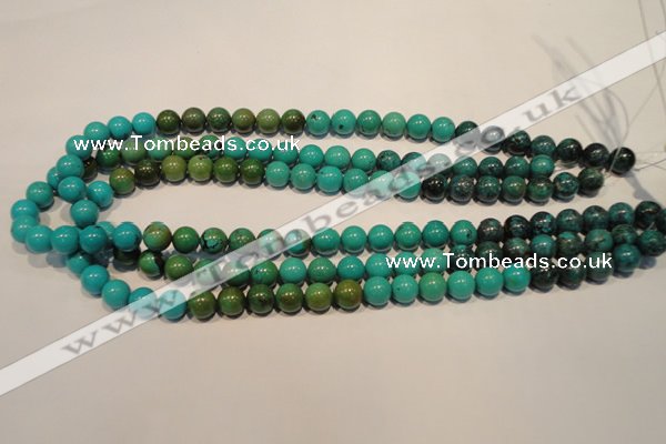 CNT105 15.5 inches 9mm round natural turquoise beads wholesale