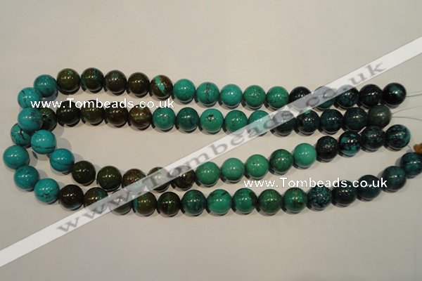 CNT107 15.5 inches 12mm round natural turquoise beads wholesale