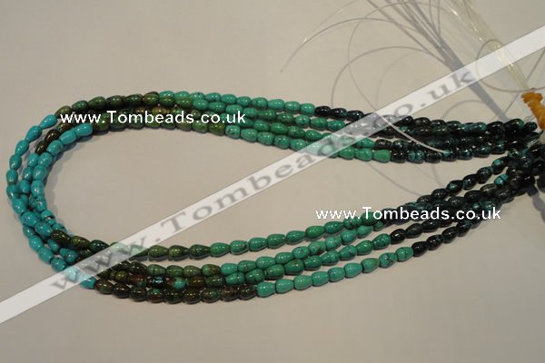 CNT115 15.5 inches 4*6mm teardrop natural turquoise beads wholesale