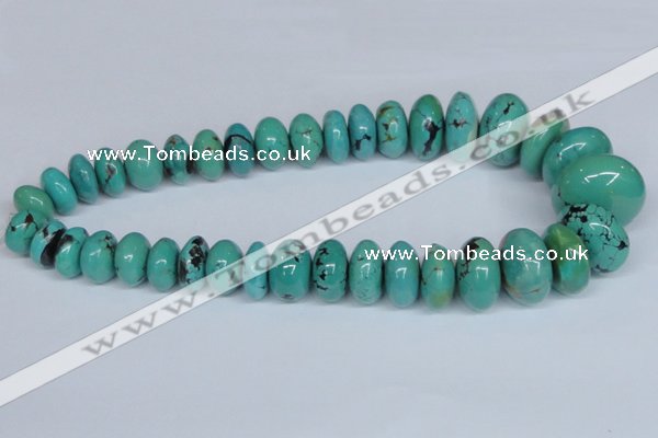 CNT12 16 inches multi-size rondelle natural turquoise beads wholesale