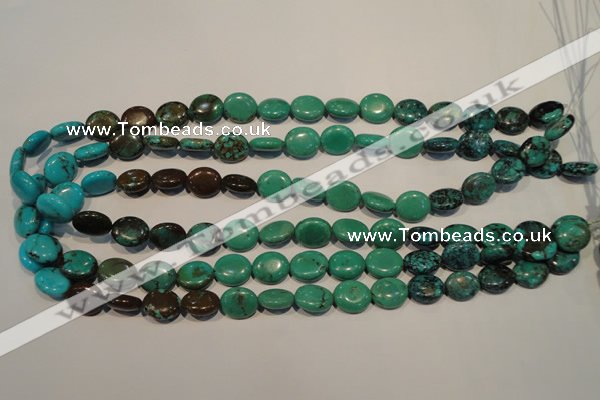 CNT120 15.5 inches 10*12mm oval natural turquoise beads wholesale