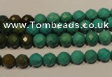 CNT130 15.5 inches 6mm faceted round natural turquoise beads