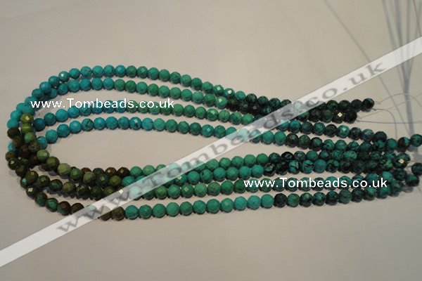 CNT130 15.5 inches 6mm faceted round natural turquoise beads