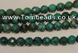 CNT140 15.5 inches 5.5mm - 6mm faceted round natural turquoise beads