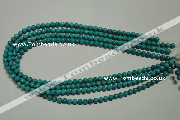 CNT146 15.5 inches 6mm round natural turquoise beads wholesale