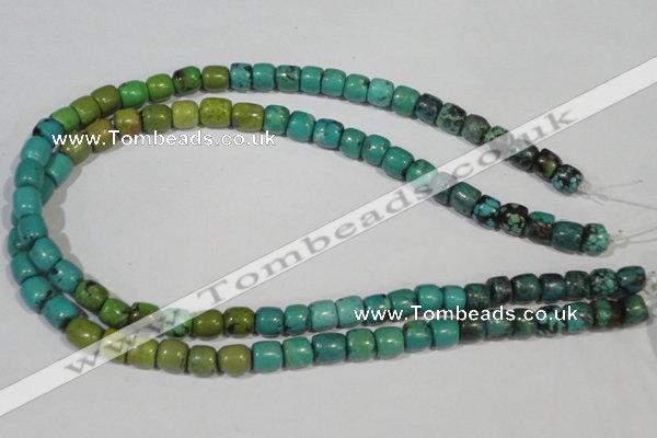 CNT211 15.5 inches 8*8mm – 8*10mm drum natural turquoise beads wholesale