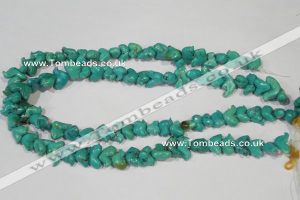 CNT232 15.5 inches 10*16mm animal natural turquoise beads wholesale
