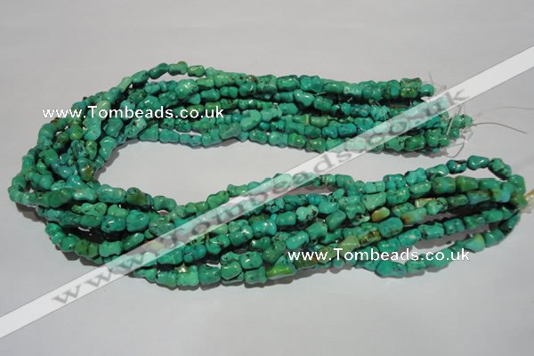 CNT234 15.5 inches 6*9mm bone natural turquoise beads wholesale