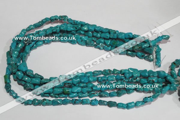 CNT237 15.5 inches 7*10mm bone natural turquoise beads wholesale