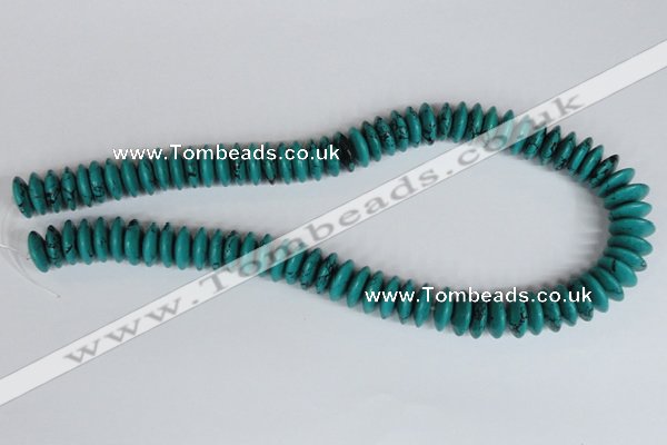 CNT27 16 inches 6*15mm rondelle natural turquoise beads wholesale