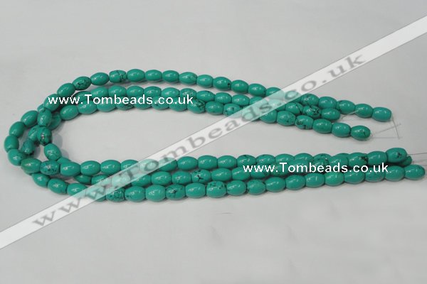 CNT368 15.5 inches 7*10mm rice turquoise beads wholesale