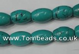 CNT369 15.5 inches 10*14mm rice turquoise beads wholesale