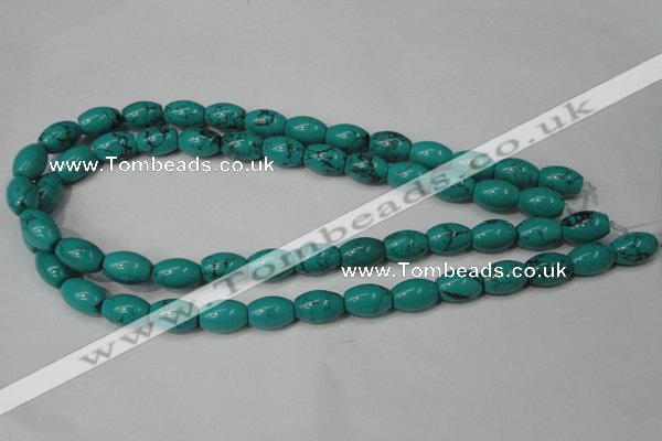 CNT369 15.5 inches 10*14mm rice turquoise beads wholesale