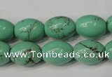 CNT370 15.5 inches 12*16mm rice turquoise beads wholesale