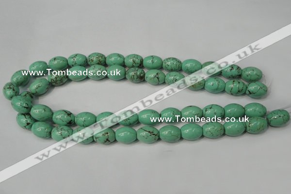 CNT370 15.5 inches 12*16mm rice turquoise beads wholesale