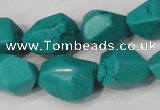 CNT374 15.5 inches 14*18mm faceted nuggets turquoise beads wholesale