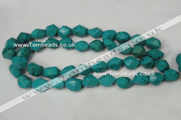 CNT374 15.5 inches 14*18mm faceted nuggets turquoise beads wholesale