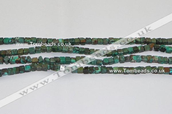 CNT400 15.5 inches 4*4mm cube turquoise beads wholesale