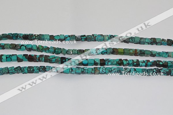 CNT401 15.5 inches 4*4mm cube turquoise beads wholesale