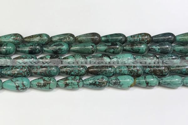 CNT515 15.5 inches 9*18mm teardrop turquoise gemstone beads