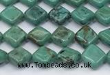 CNT552 15.5 inches 6mm diamond turquoise gemstone beads