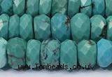 CNT576 15.5 inches 4*9mm - 6*10mm faceted rondelle turquoise gemstone beads