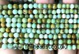 CNT580 15 inches 4mm round natural Mongolian turquoise beads