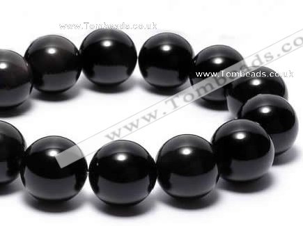 COB07 15.5 inches 18mm round black obsidian gemstone beads wholesale