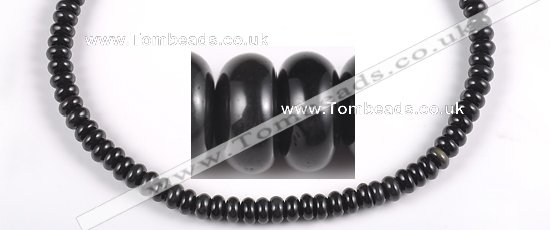 COB08 15.5 inches 4*8mm rondelle black obsidian gemstone beads wholesale