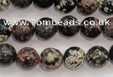 COB153 15.5 inches 12mm round snowflake obsidian beads
