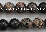 COB154 15.5 inches 14mm round snowflake obsidian beads