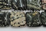 COB166 15.5 inches 20*20mm square snowflake obsidian beads