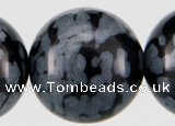 COB25 15 inches 12mm round snowflake obsidian gemstone beads wholesale