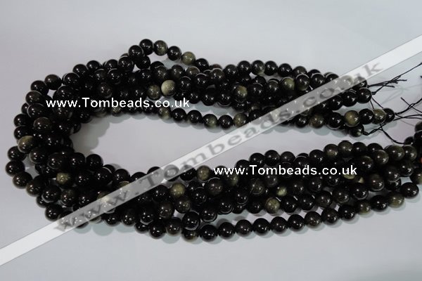 COB253 15.5 inches 8mm round golden obsidian beads wholesale