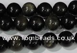 COB255 15.5 inches 12mm round golden obsidian beads wholesale